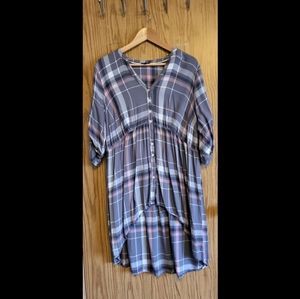Torrid Plaid Twill Hi-Lo Babydoll Tunic